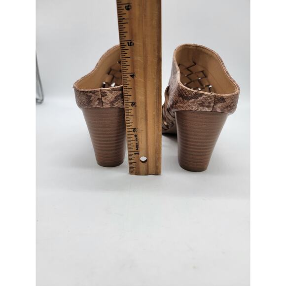 Comfort NWOT Snakeskin Print Cuban Heel Woven Pointed Toe Booties Brown Size 8 - Picture 4 of 9